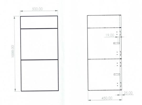 Wohnzimmerschrank "Christoph" in Weiß und Massivholz Wildeiche